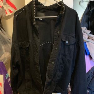 Black Studded Jean Jacket